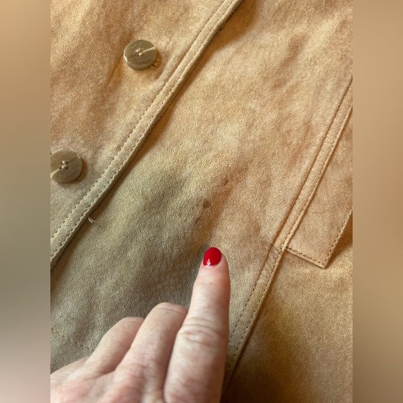 Vintage Esprit Soft Suede Leather Tan Fringe Jacket Womens L Cowgirl Ranch Lux - Picture 13 of 15